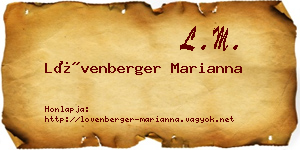 Lövenberger Marianna névjegykártya